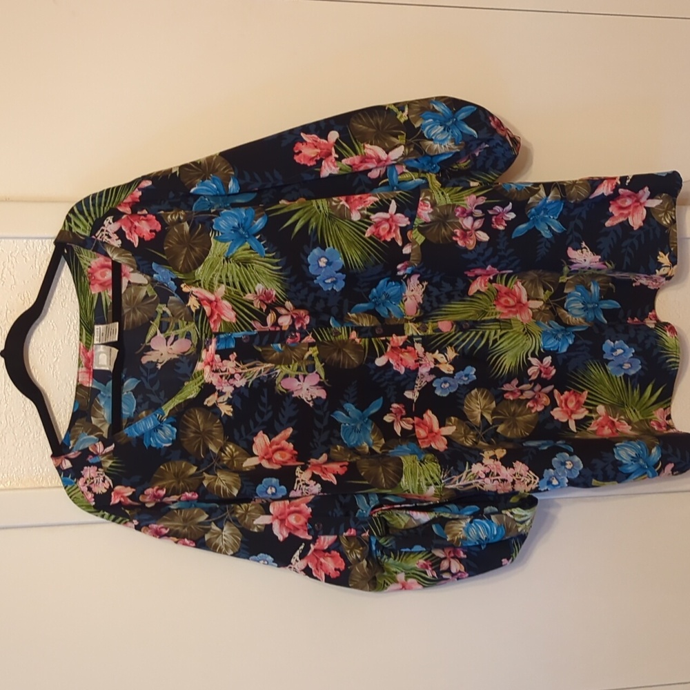 Roaman's Multicolor Floral Blouse